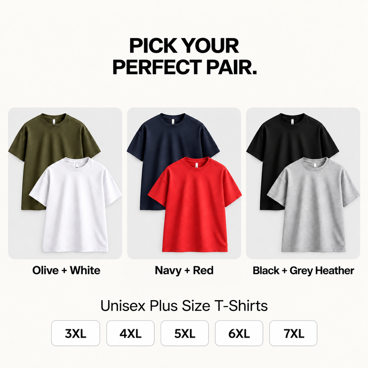 Plus Size T-Shirt Combo – Pack of 2