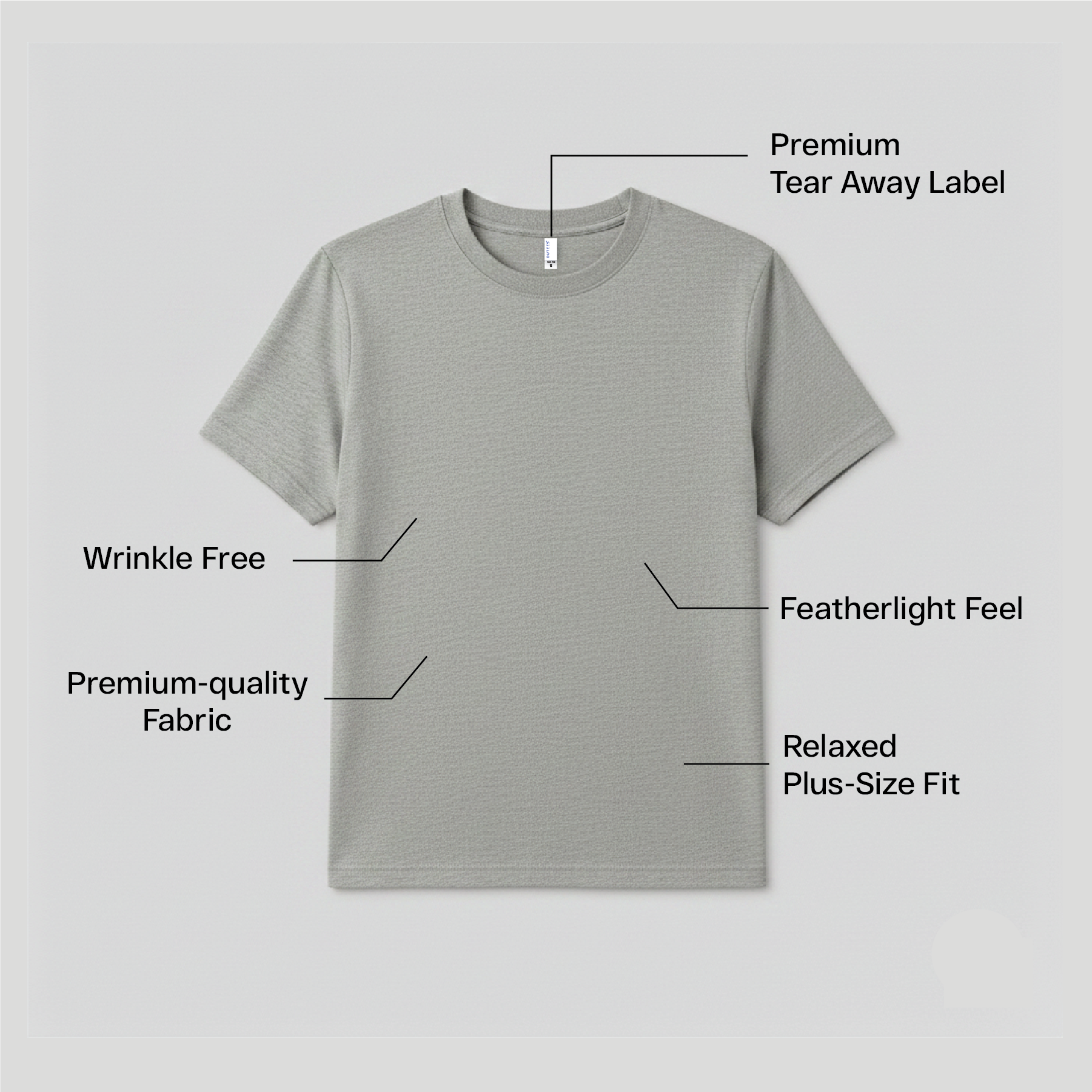 Cotton Plus size Round Neck Short Sleeve Tee