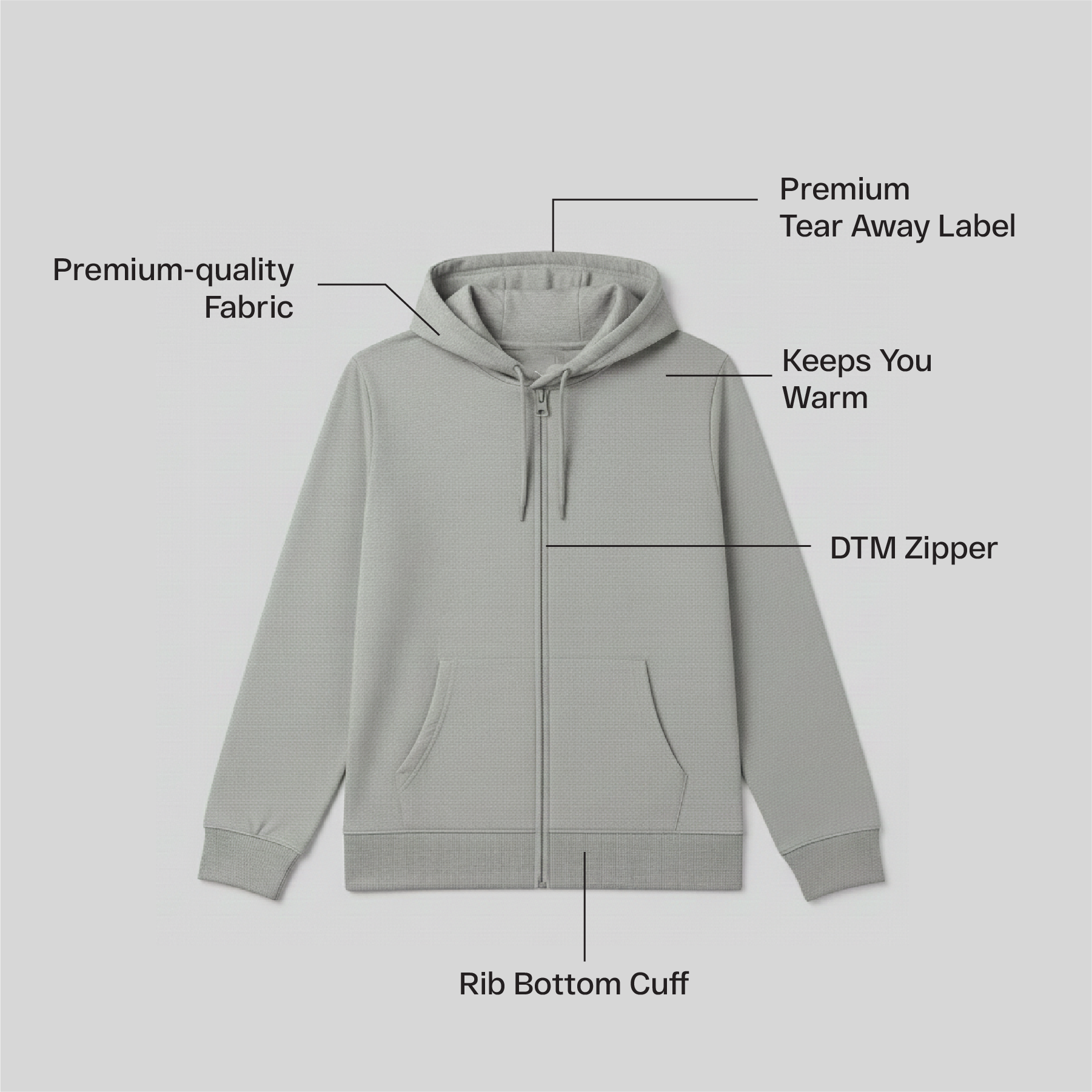 Cotton Kids Zipper Hoodie